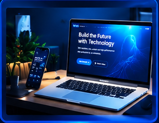 TechNova website on laptop with phone