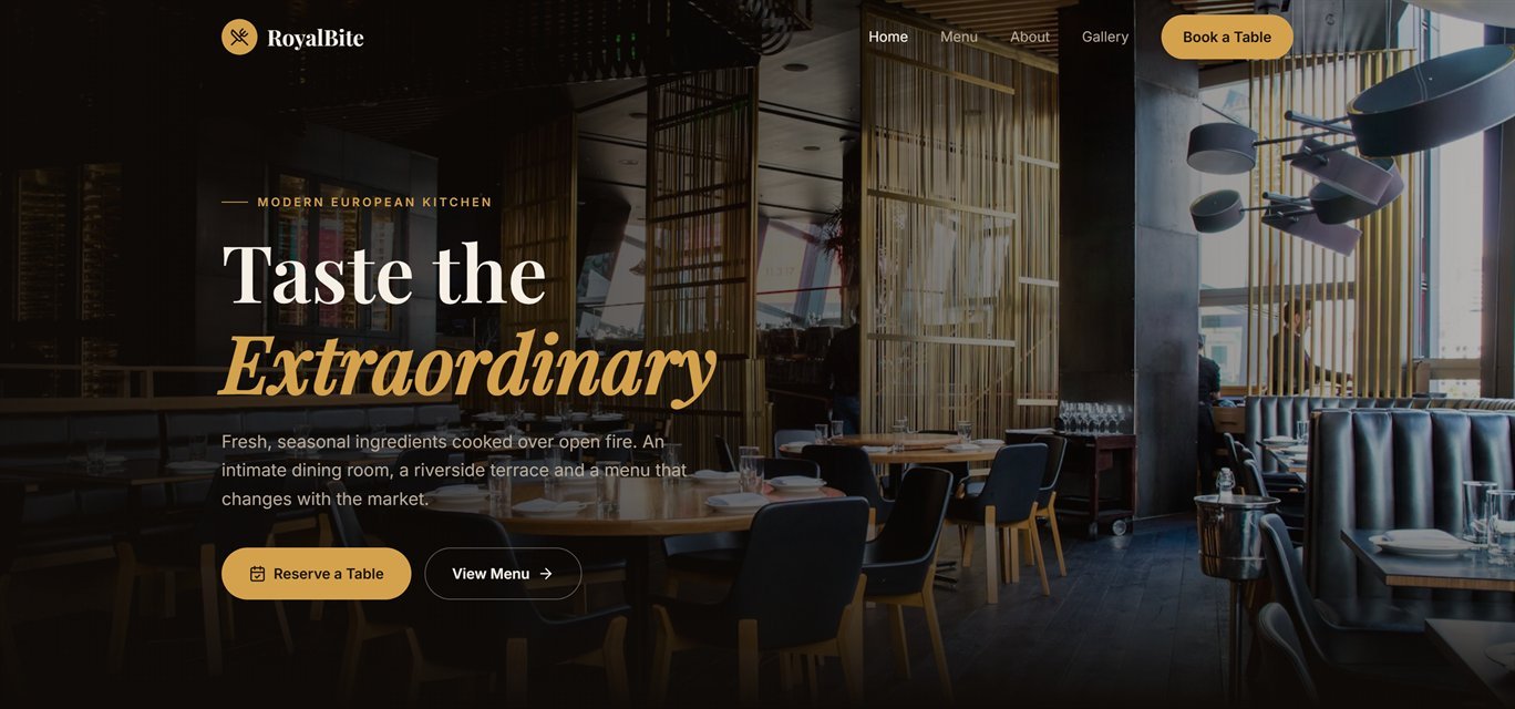 RoyalBite restaurant website